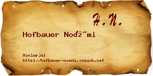 Hofbauer Noémi névjegykártya